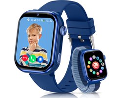 FOSMET 4G Smartwatch Kinderen - 2026 - GPS Horloge Kind met Telefoonfunctie - 1,83 Inch - SOS Knop & Videobellen - Dubbele Camera 3 MP - 1000mAh - Voor 4-12 Jaar - Voor Jongens - Android & iOS - Blauw