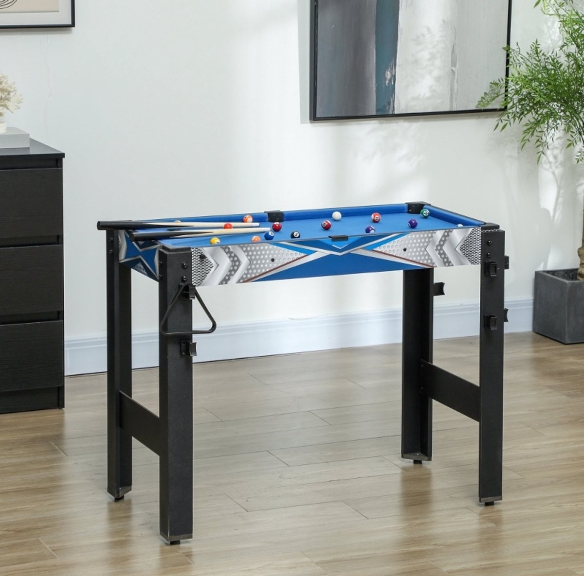REDOM - Spieletisch - 5-in-1 met biljart, tafeltennis, hockey, basketbal en boogschieten - inclusief accessoires - MDF en kunststof - 91 x 45,5 x 76 cm
