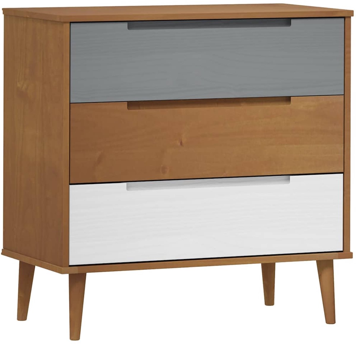 vidaXL Ladekast - MOLDE - 80x40x80 - cm - massief - grenenhout - bruin