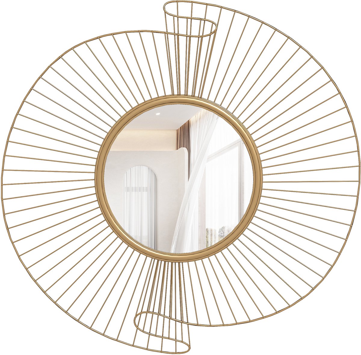 HOMCOM Metalen Wanddecoratie - Metaal - 60x3,2x60cm - Goud