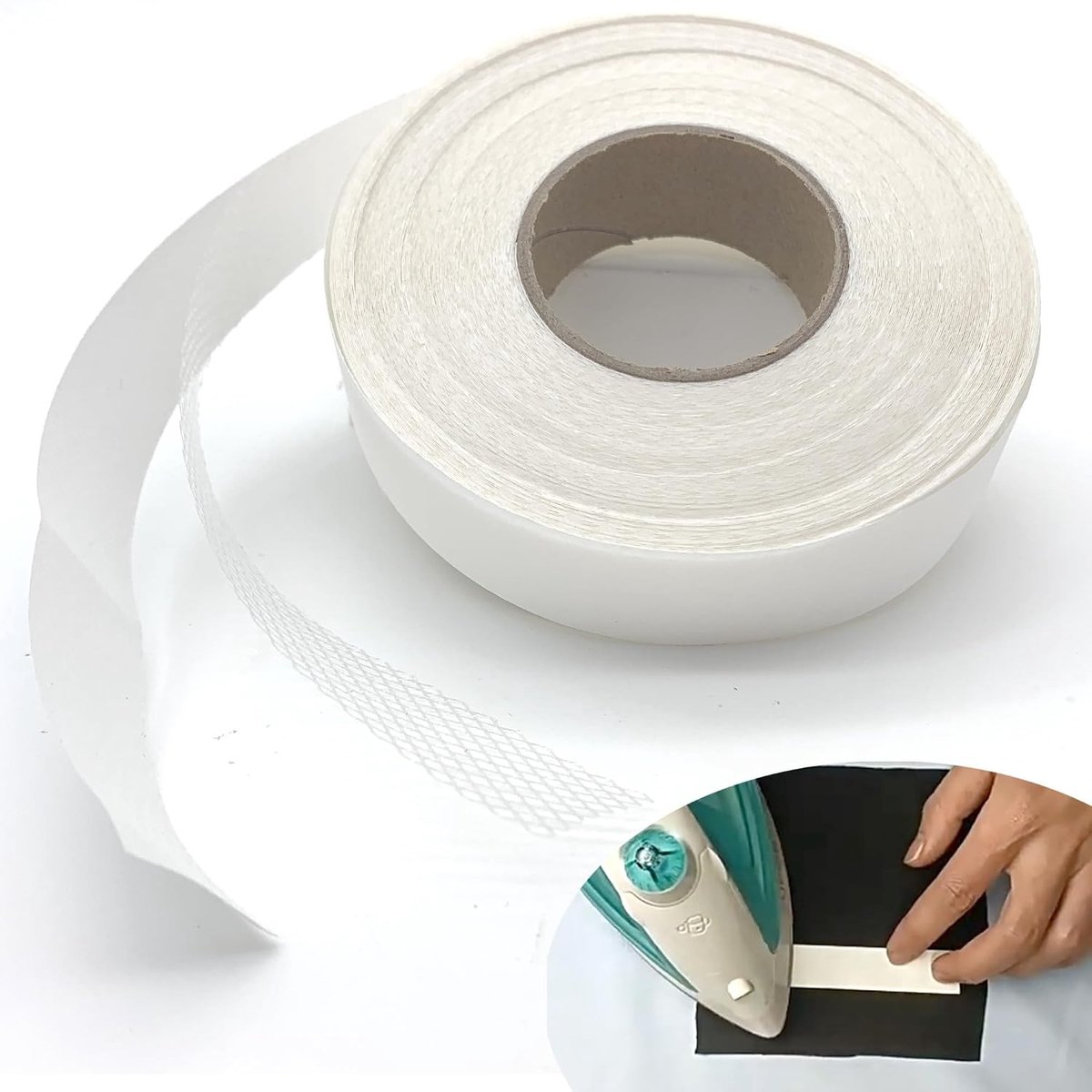 Dubbelzijdige Textieltape voor Broeken - 20 m Lange Wasbare Naadband voor Kledingreparatie en Stoflijm 2 cm Breed