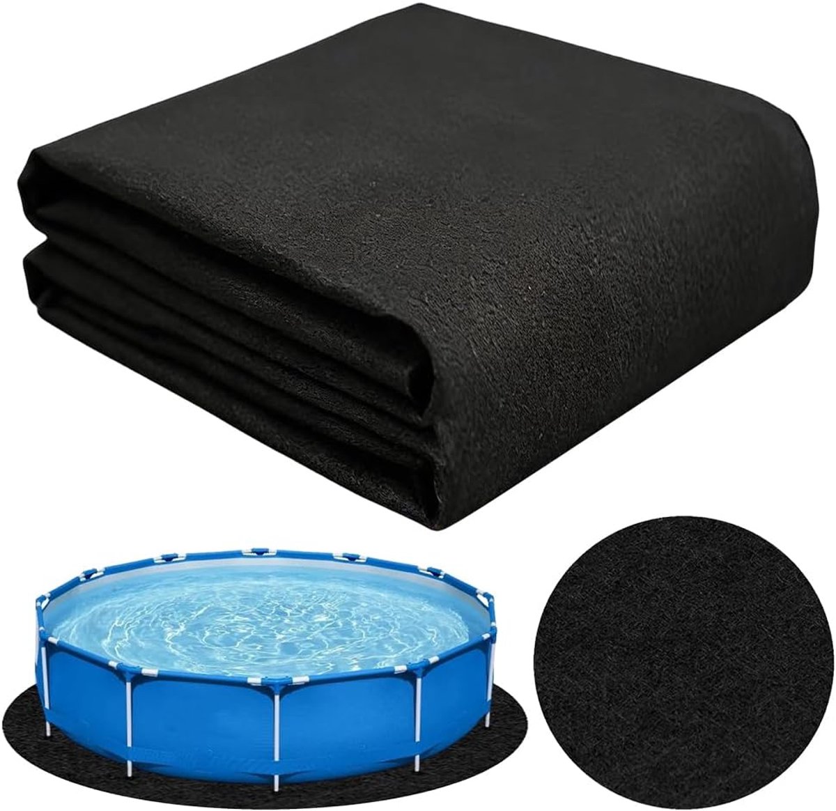 SnelShoppen - Ronde Zwembadmat 305/370/460 cm - Grondmat en Zwembadmatten Beschermende Vloer, Antislip & Slijtvast Onderlaag Multifunctioneel voor Bui