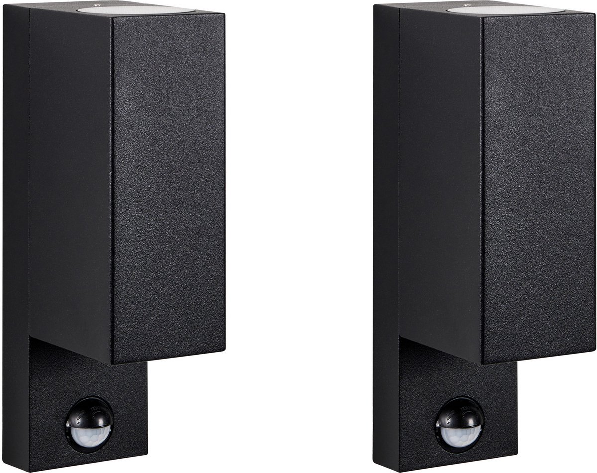 LYNE - Buitenwandlamp set van 2 - Zwart - Aluminium