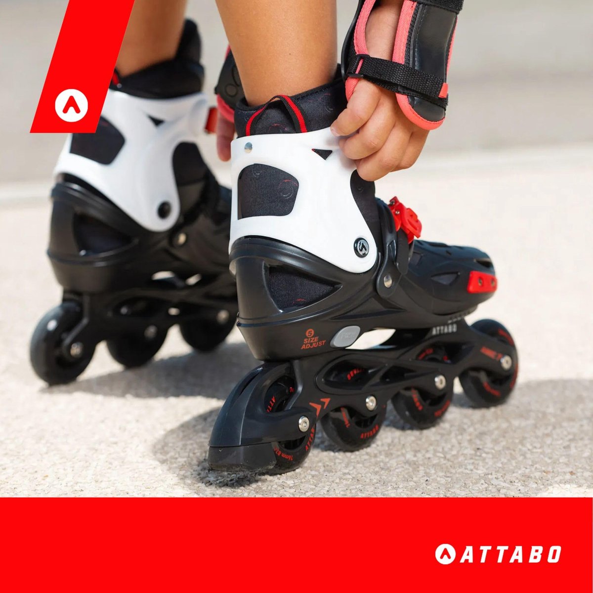 ATTABO APX Inlineskates voor kinderen, maat 36-40, vijftraps instelling, ABEC-7 lagers, harde schaal, PP-rail - ShopVlot