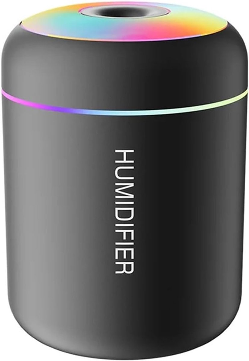 Autobevochtiger en aromadiffuser, mini USB auto-aromadiffuser, aromatherapie etherische olie diffuser met lichtdiffuser (zwart).
