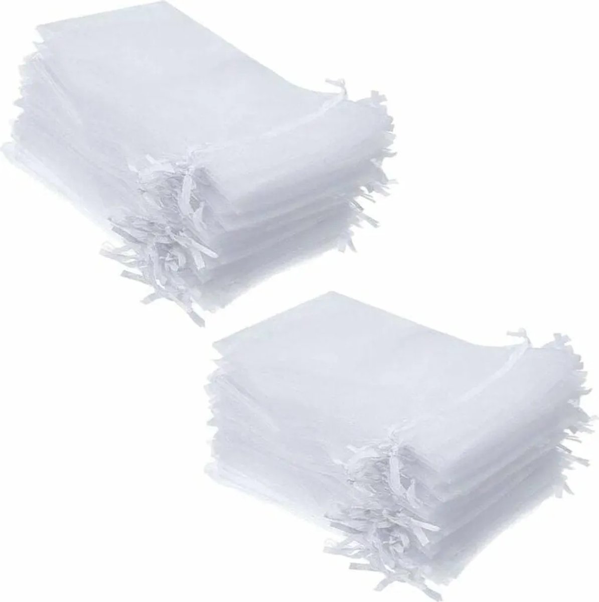 100 witte organzazakjes (13 x 18 cm), geschikt als snoepzakjes, sieradenzakjes, huwelijks- of kerstcadeauzakjes.