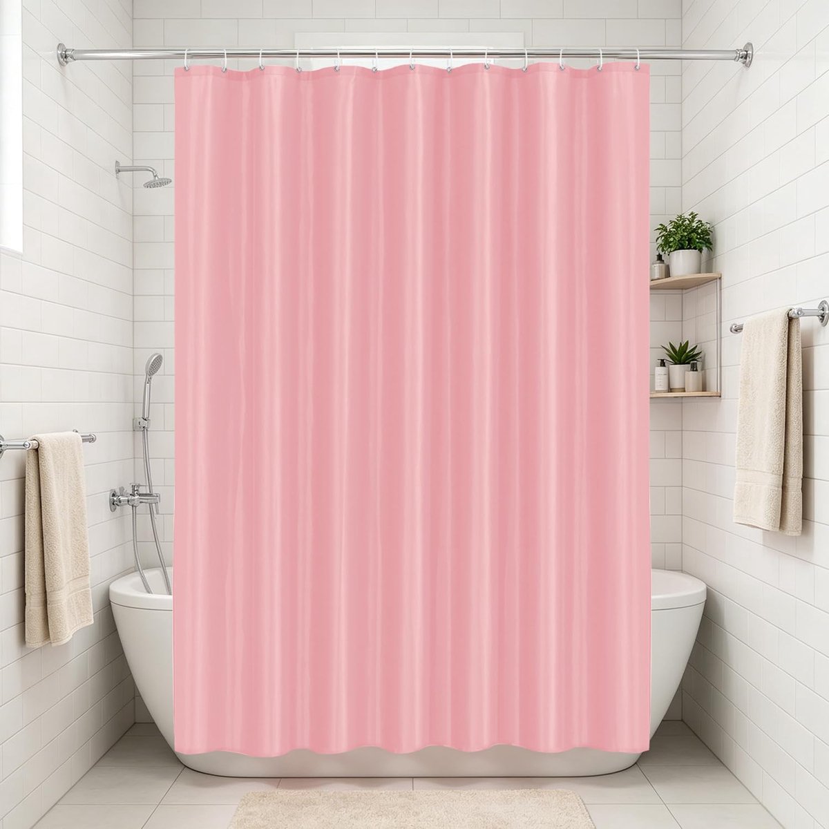 LUKDUNG 200 x 200 badgordijn, polyester textiel, douchegordijn, anti-schimmel voor badkamer, gordijn voor badkuip - ShopVlot