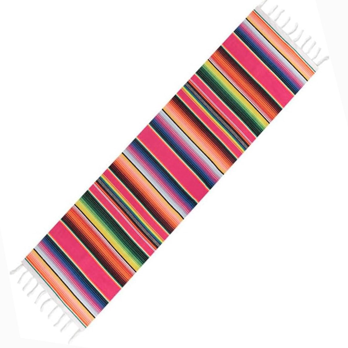 Famanu – Mexicaanse tafelloper, handgeweven katoen, 35 x 215 cm, voor bruiloften, Mexicaanse feesten, eetkamer of picknick