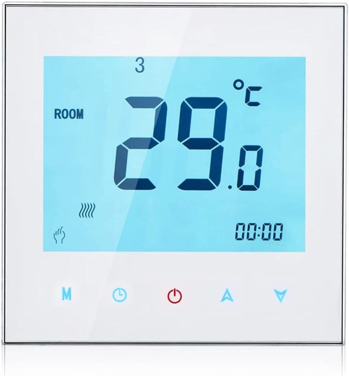 Digitale Thermostaat - Wit - Kamertemperatuurregelaar met Touchscreen - Voor Waterverwarming