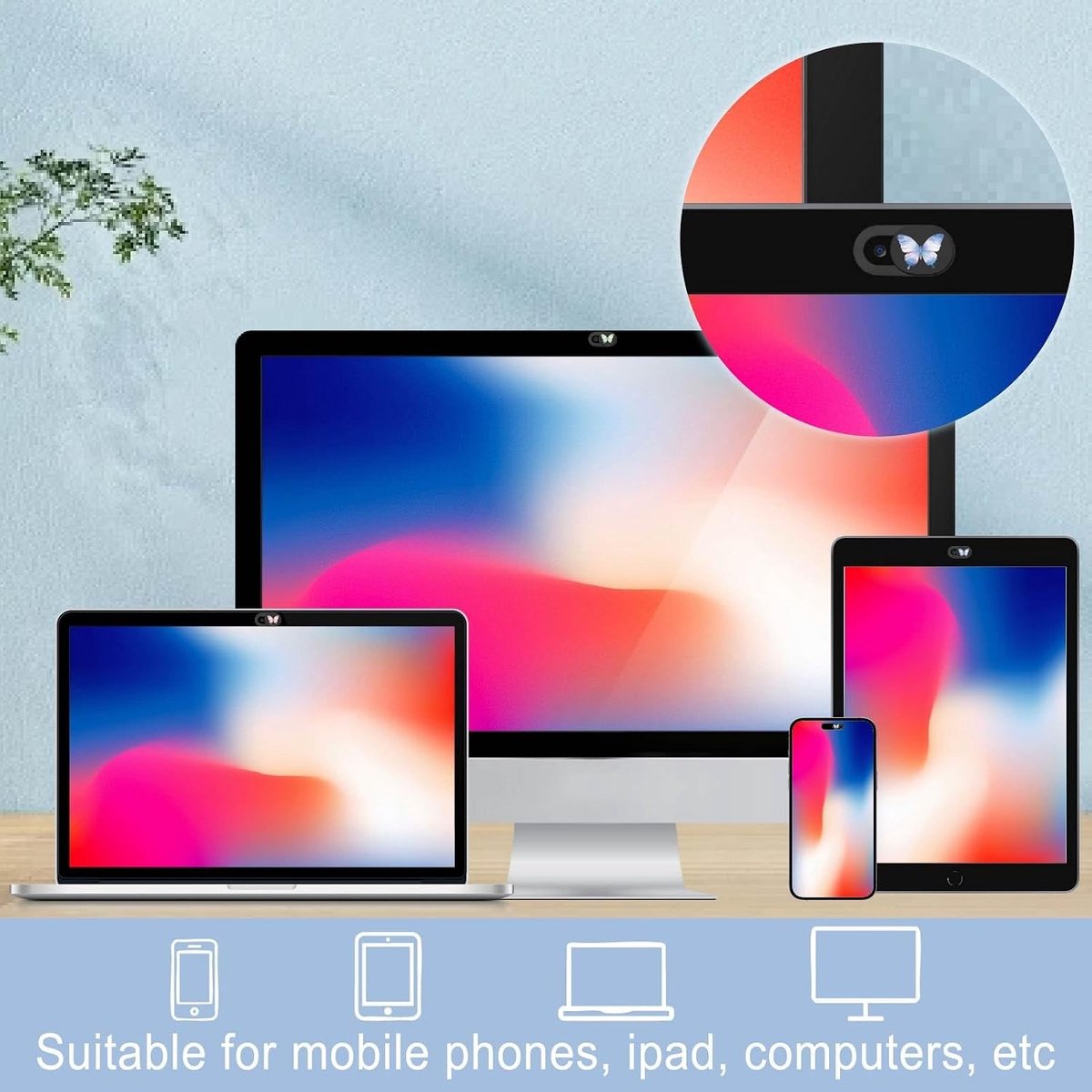 Laptop Camera Cover Slider - Vlinder - Ultradun - Voor Bescherming van Webcam Privacy