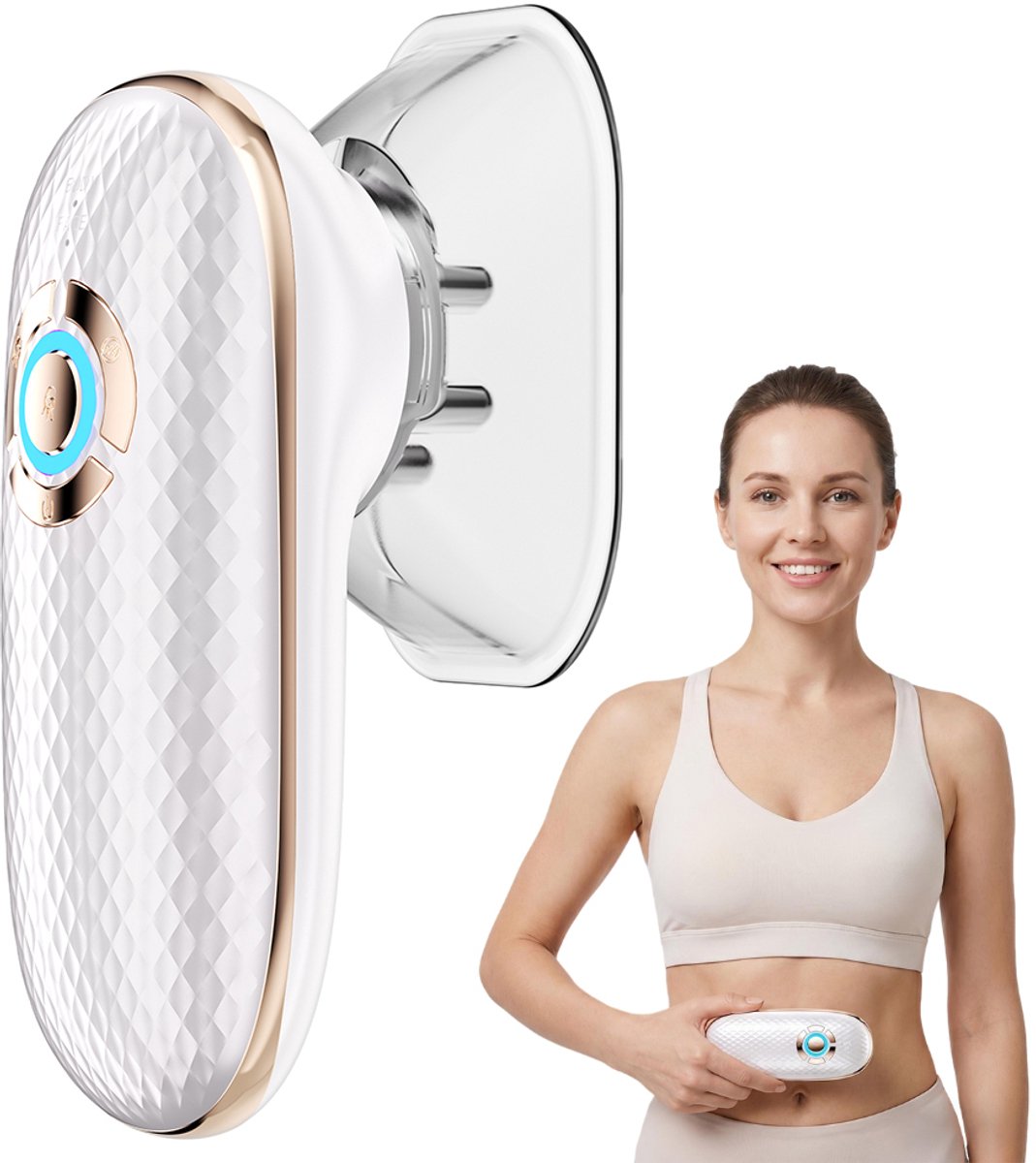 Oplaadbare EMS Negatieve Druk Massager Elektrische Vacuüm Cupping Massager Lichaamsscrubber voor Thuisgebruik - wit