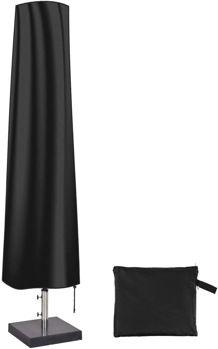 Famanu Parasolhoes met opbergtas, waterdicht en winddicht, Oxford-stof, voor tuin en buiten, zwart (190 x 30/40/50 cm