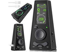 Digitale Metronoom - Elektronische Metronoom - 40-208 BPM - LCD-Display met Draaiknop - 9 Ritmepatronen en Instelbaar Volume - USB en 3 AAA-Batterijen - Voor Piano, Gitaar, Viool, Drums en Muziekoefening