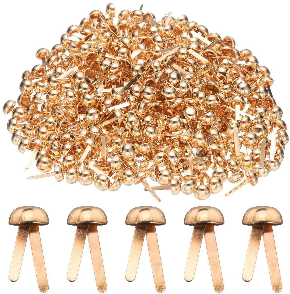 500 Stuks Mini Klemmetjes 8mm x 17mm Metaal Roségoud voor Papier en Creatief Werk