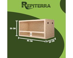 REPITERRA® Terrarium reptielenamfibieën zijventilatie 80x50x50 cm