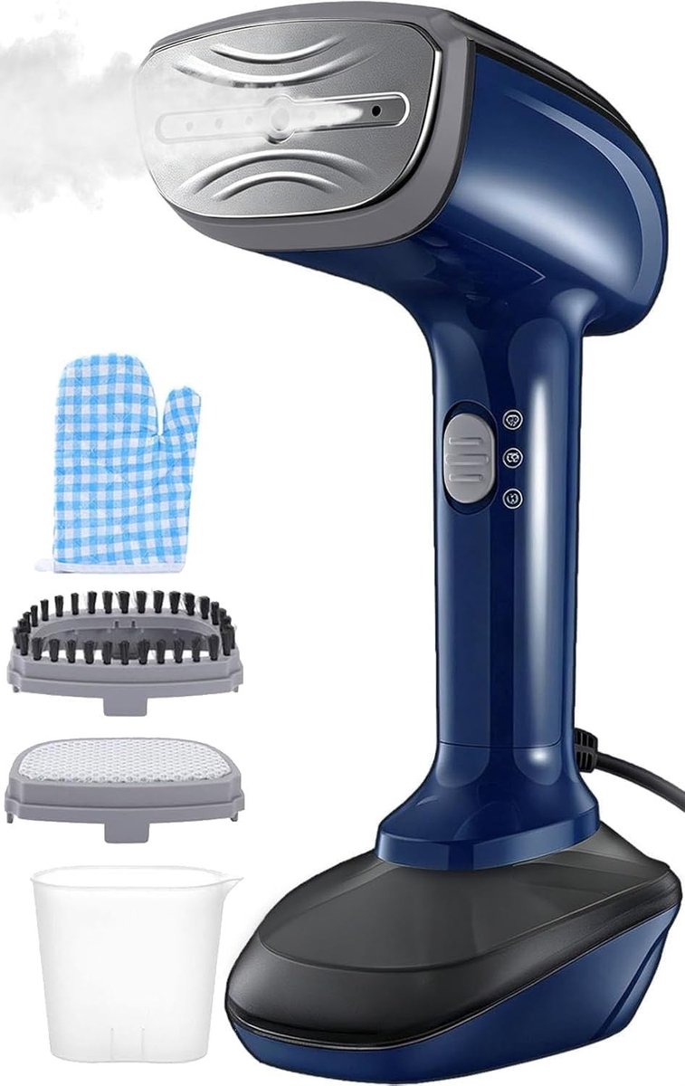 Draagbare Stomer voor Kleding - Blauw - 300 ml - 2-in-1 Strijkijzer en Rimpelverwijderaar - Voor Thuis en Op Reis