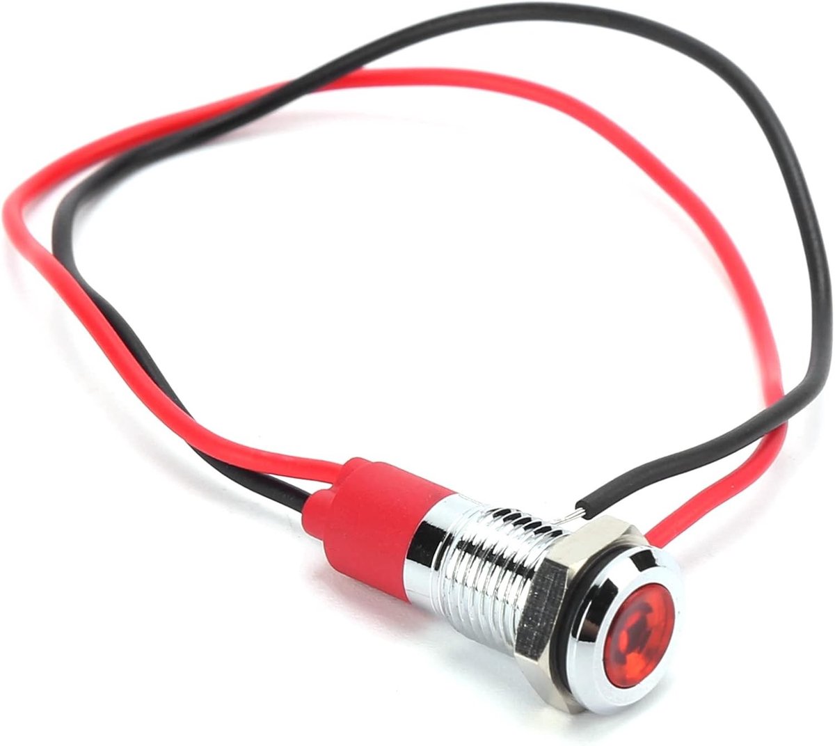 Waterdichte 8mm LED Signaal Lamp met Voorbedraadde Kabel - Flitslicht voor 3V, 5-6V, 12V, 24V en 220V Toepassingen