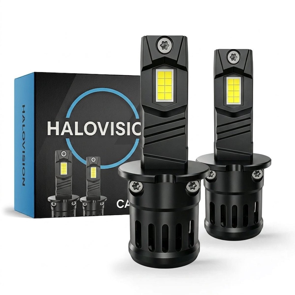 HaloVision Turbo LED H3 6000K Helder Wit – Canbus Plug en Play Mistlicht LED Set van 2 Autolampen