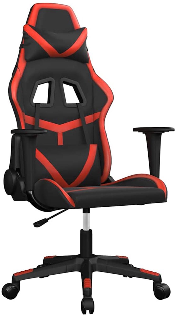 vidaXL Gamestoel - kunstleer - zwart - en - rood zwart en rood
