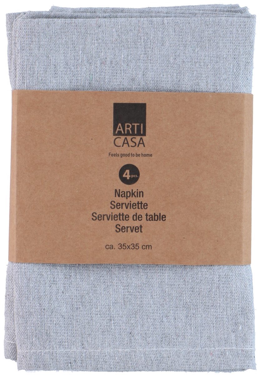 Arti Casa Servetten Grijs - Set van 4 Stuks - Gemaakt van Zacht Katoen - Herbruikbaar en Eenvoudig Wasbaar - Vierkant Formaat van 35x35 cm - Effen Grijs Design - Geschikt voor Dagelijks Gebruik — cadeau in Wonen & Interieur - foto 5
