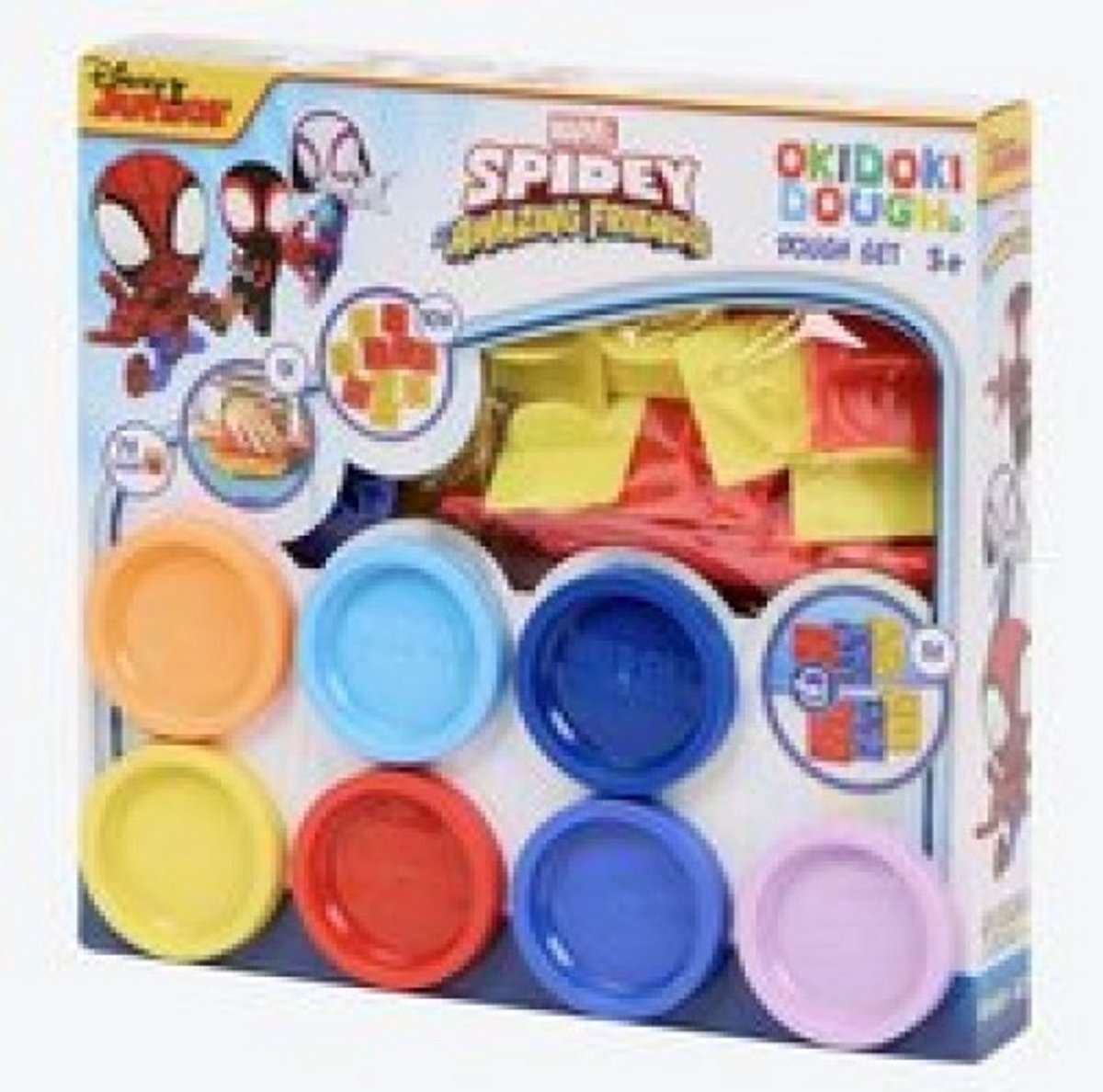 Spidey Klei Set – 7x26g Klei – Inclusief 10 Vormpjes & Roller – Marvel Boetseerklei voor Kinderen – Creatief Speelgoed vanaf 3 Jaar – Marvel Boetseerklei Set – Creatief