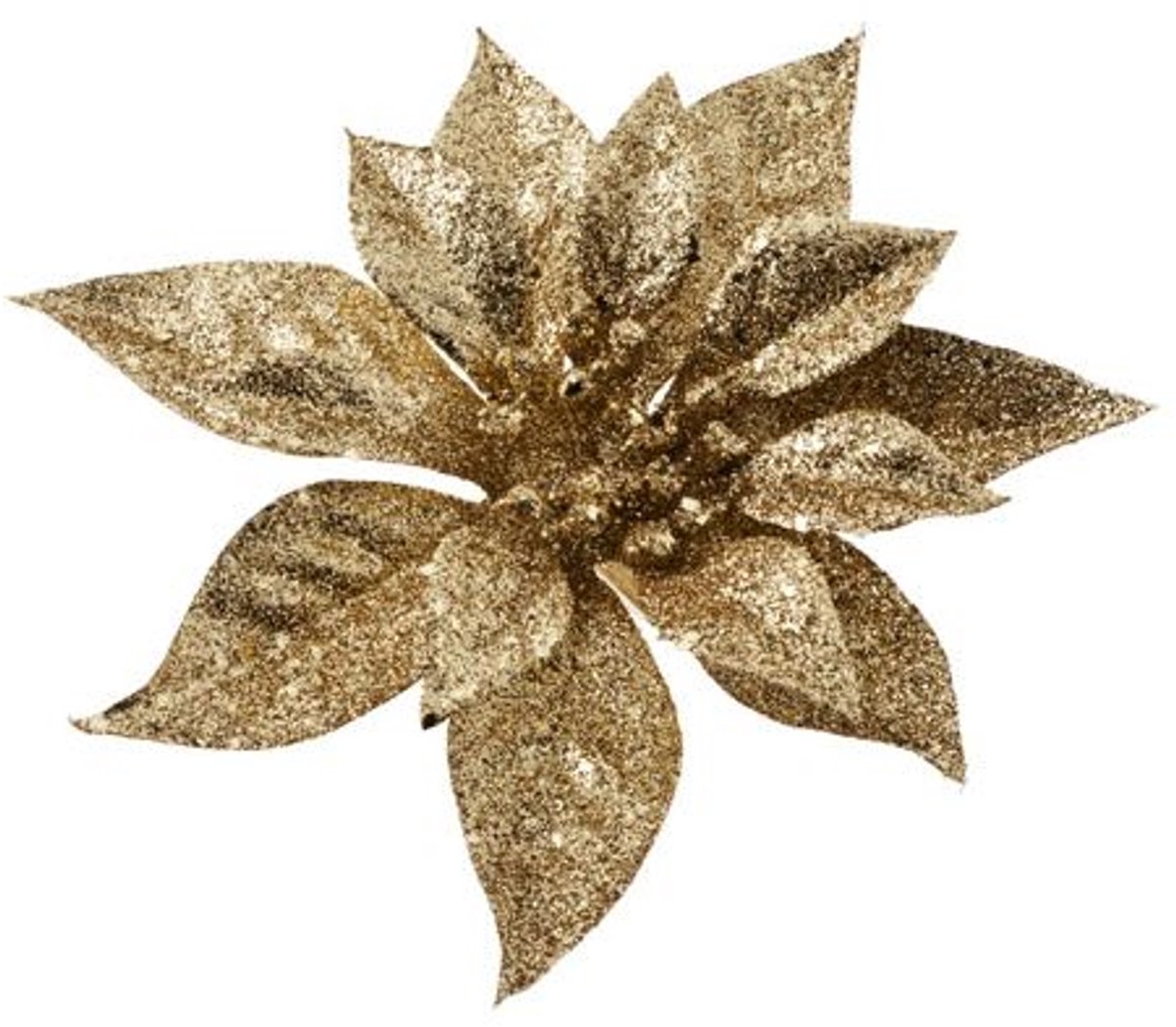 Kerstroos Clip Glitter Gold D18cm