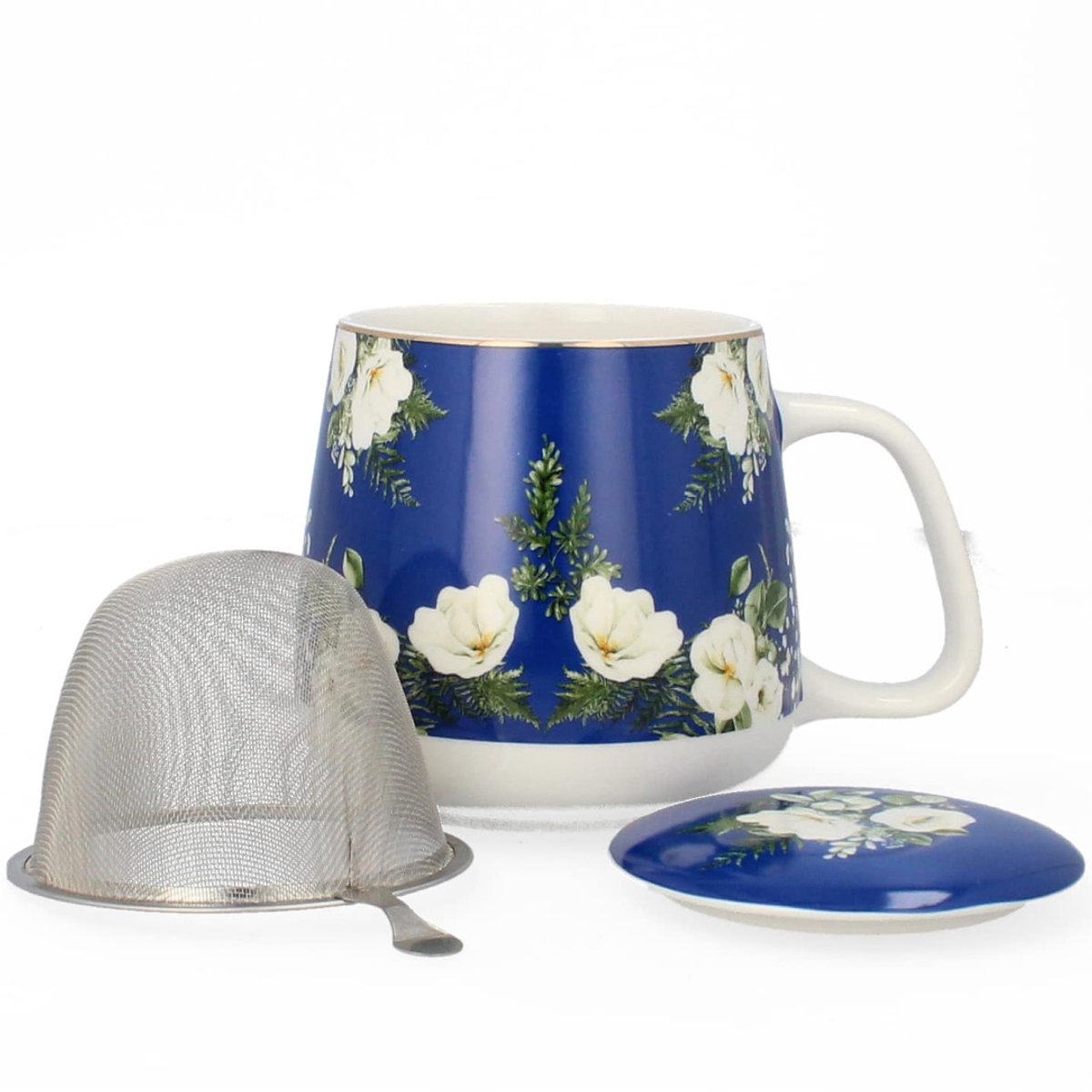 Livello Mok met Theefilter en Deksel - 500ml - Bloemendesign