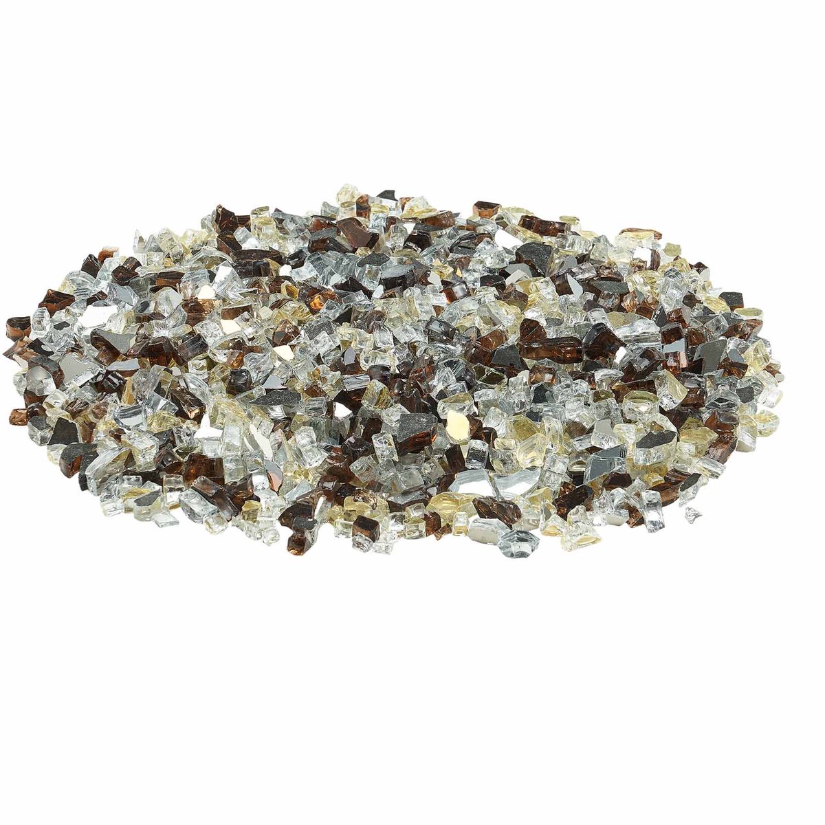 Vuurglas, 4,5 kg, Glazen Stenen, 12,7 mm Reflecterende Glaskralen voor Open Haarden, Decoratieve Haardstenen, Vuurdecoratie, Glaskralen, Geschikt voor Gashaarden, Goudkleurig, Transparant, Koperkleurig
