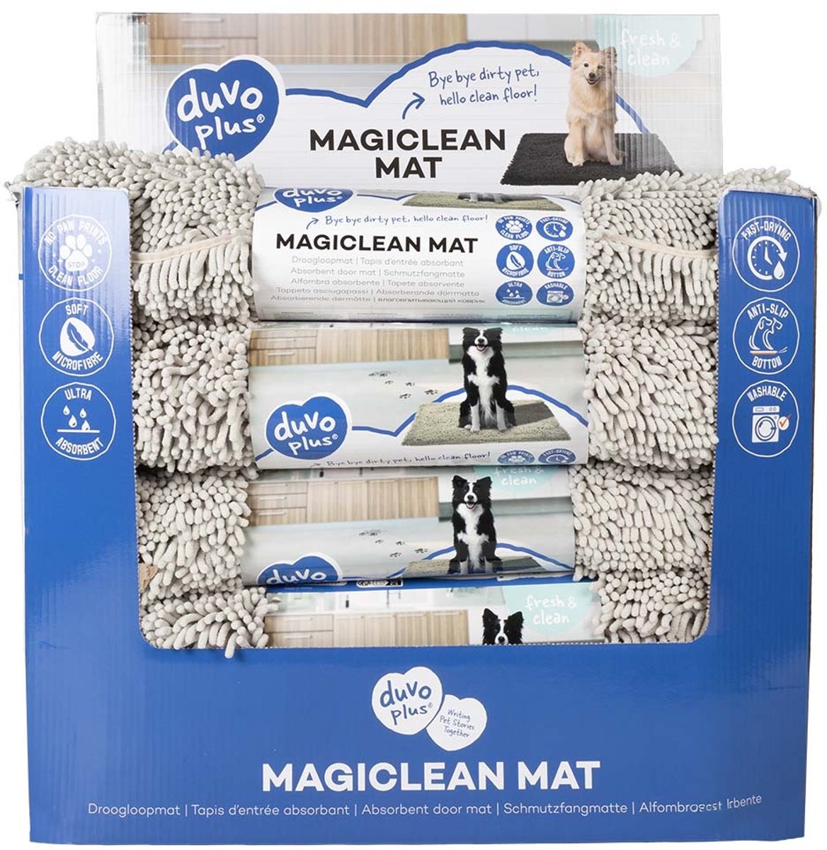 Duvo+ MagicClean absorberende droogloopmat gebroken wit 90 x 65 cm