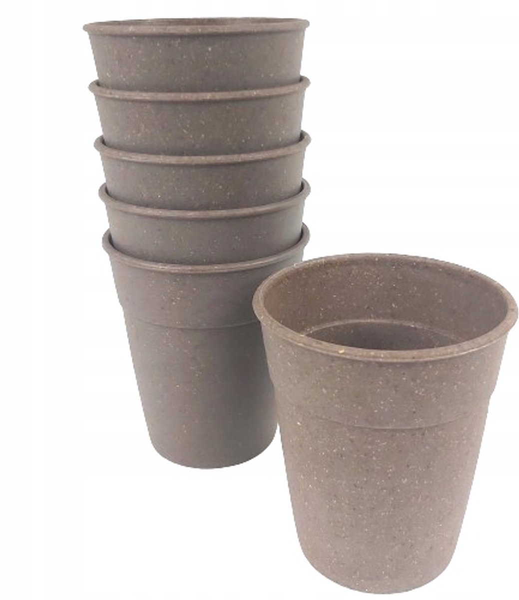 6x Bamboe Bekers 350ml - Duurzaam & Herbruikbaar
