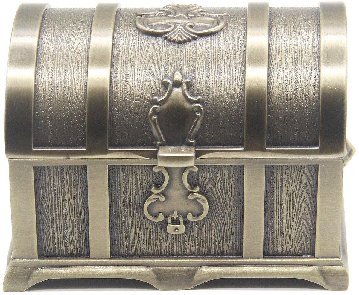 AVESON Rechthoekige vintage metalen schatkist snuisterij sieraden doos geschenkdoos ring case voor meisjes dames - ShopVlot