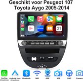 Junsun Android 15 Autoradio Geschikt voor Peugeot 107 Citroen C1 Toyota Aygo Accessoires, 2GB+64GB, Draadloze CarPlay & Andriod Auto, DAB+, GPS-navigatiesysteem, Bluetooth, Stuurwielbediening, WiFi, 10.1-inch Touchscreen, DSP, Quad-core processor