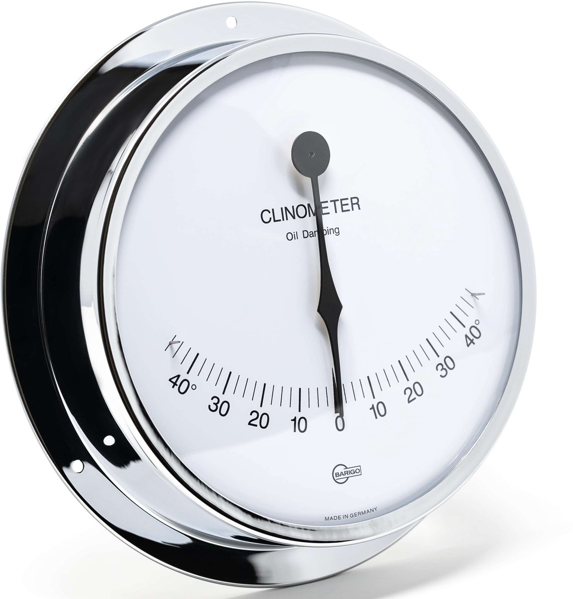 BARIGO 911 CR chroom - 911CR Clinometer - Hellingsmeter met wijzerdamping - Ø 13 cm - Made in Germany