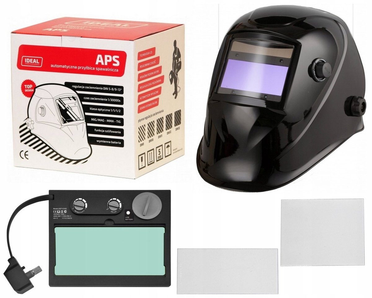 Automatische lashelm IDEAL APS-616 G ZWART - True Color