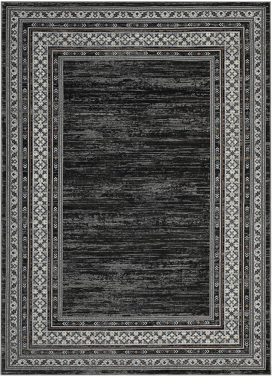 Vloerkleed Modern Zwart 160x230 cm Fluweel Pearl Velvet Opvouwbaar Woonkamer