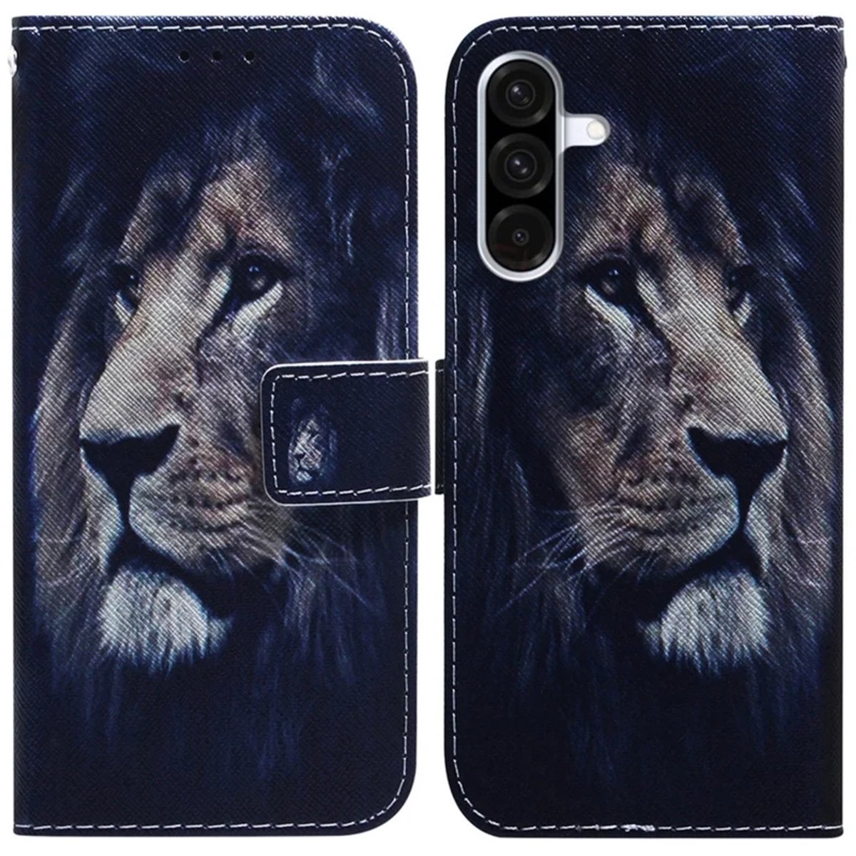 BookCover Hoes Etui geschikt voor Samsung Galaxy A27 - Leeuw - Blauw