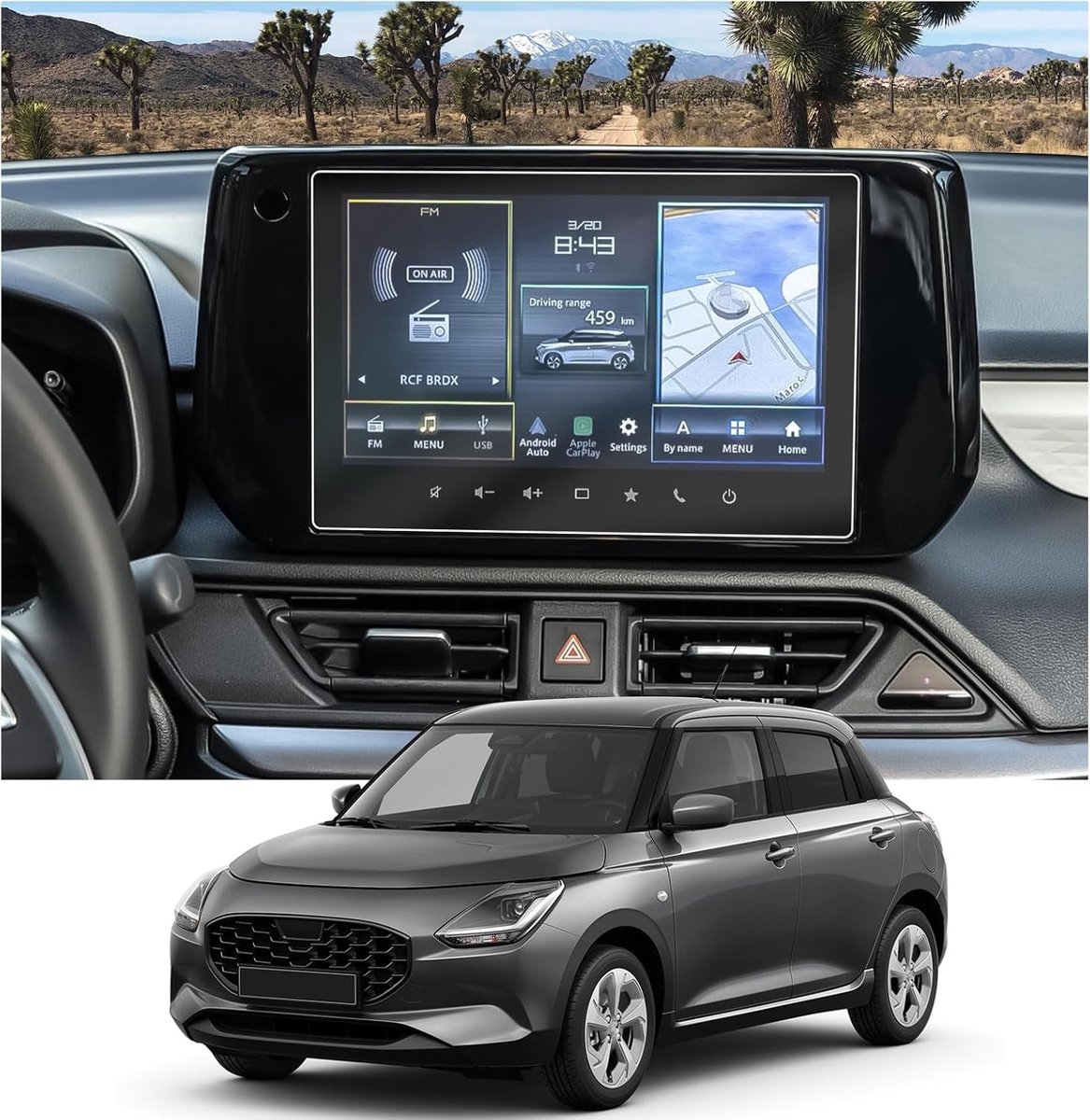 Navigatiescherm Bescherming voor Suzuki Swift, S-Cross en Vitara 2023-2026 - Krasbestendige 9 Inch GPS Screen Protector en Navigatiefilm