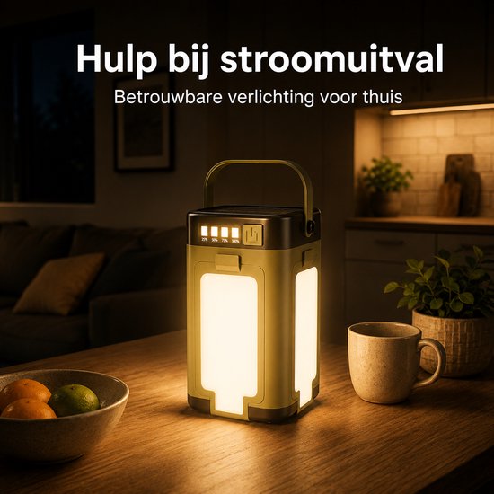 Noodlamp - Zonne-Energie & Powerbank - 6 Lichtstanden - Kampeerlamp - USB-oplaadfunctie - IPX4 — afbeelding 5