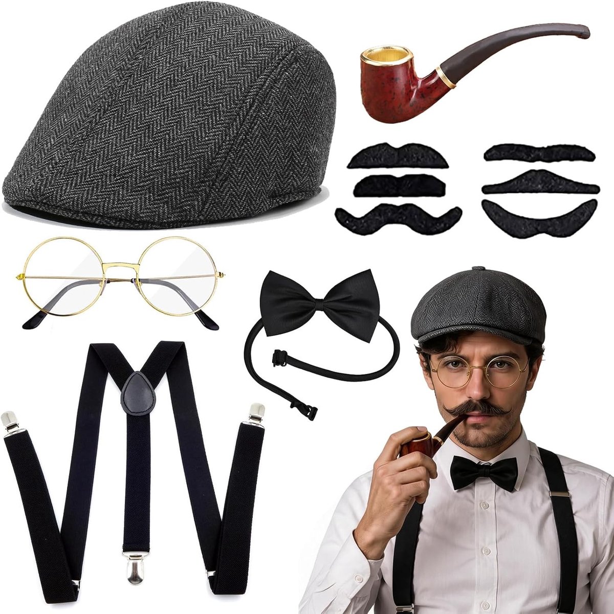 Retro accessoires voor een 1920s Gatsby kostuum, perfect voor carnaval, Halloween en feesten