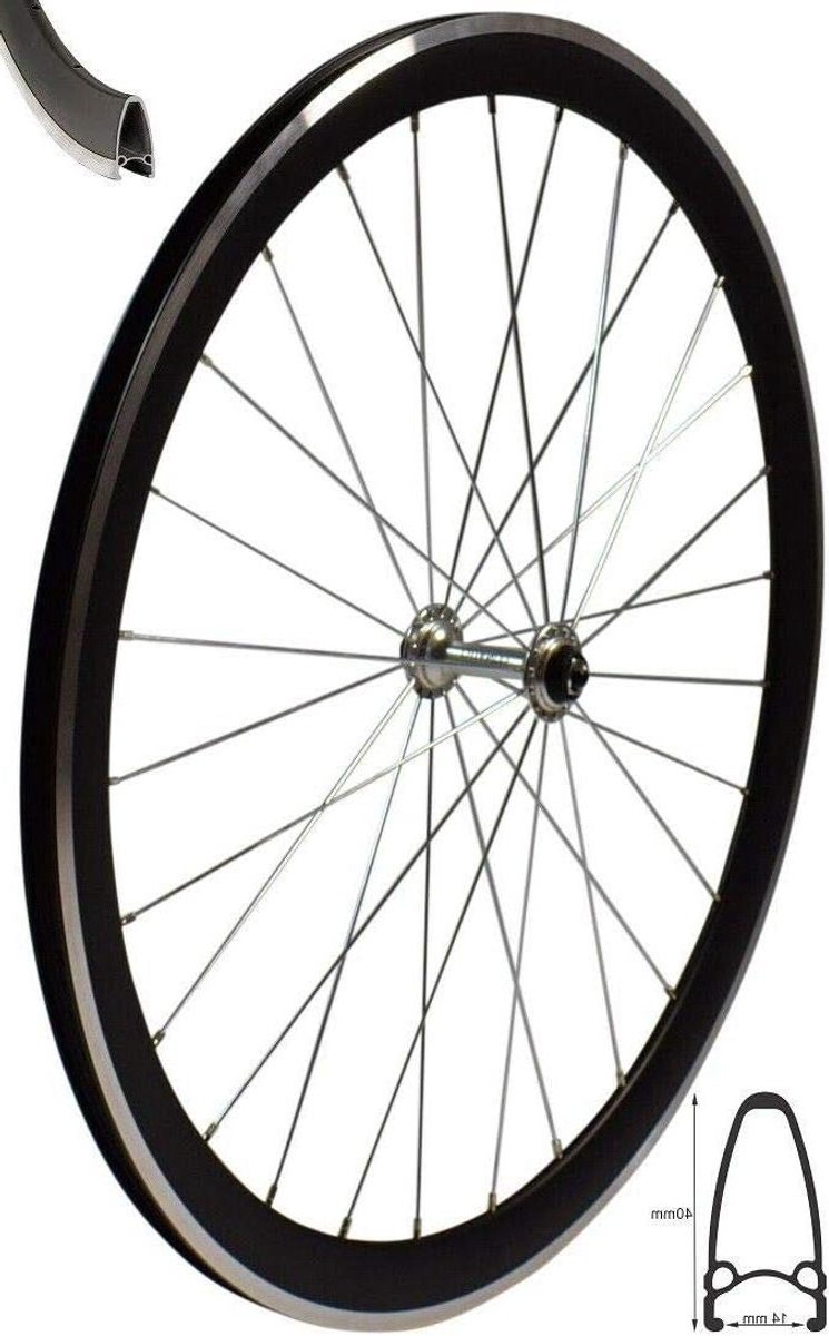 Voorwiel Racefiets - Opgeslagen Wiel - Veilig Fietsen - Aluminium Holle Velg - 28 Inch - Zwart