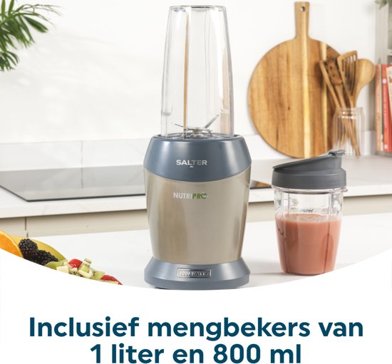 Salter Nutripro 1000W Blender Met 2 Reisbekers, Rvs Behuizing van Merkloos — afbeelding 5