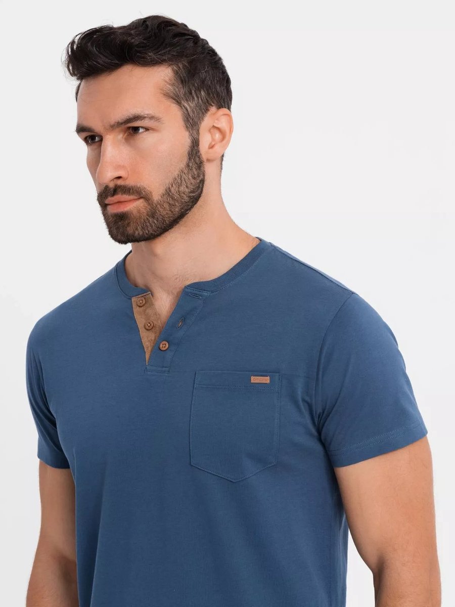 Italian Style - Poloshirt Heren - Suéde - Blauw - Italianstyle