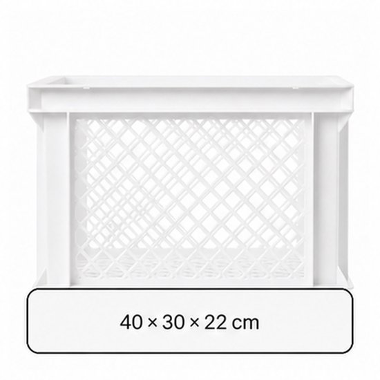 Vintag Fietskrat - 26 Liter - 40 x 30 x 22 cm - Kunststof - Wit — afbeelding 4