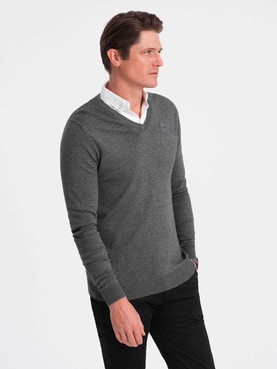 Ombre - Vaste Overhemd Kraag - Grijs - Civita - Dunne Zomerse Kleding