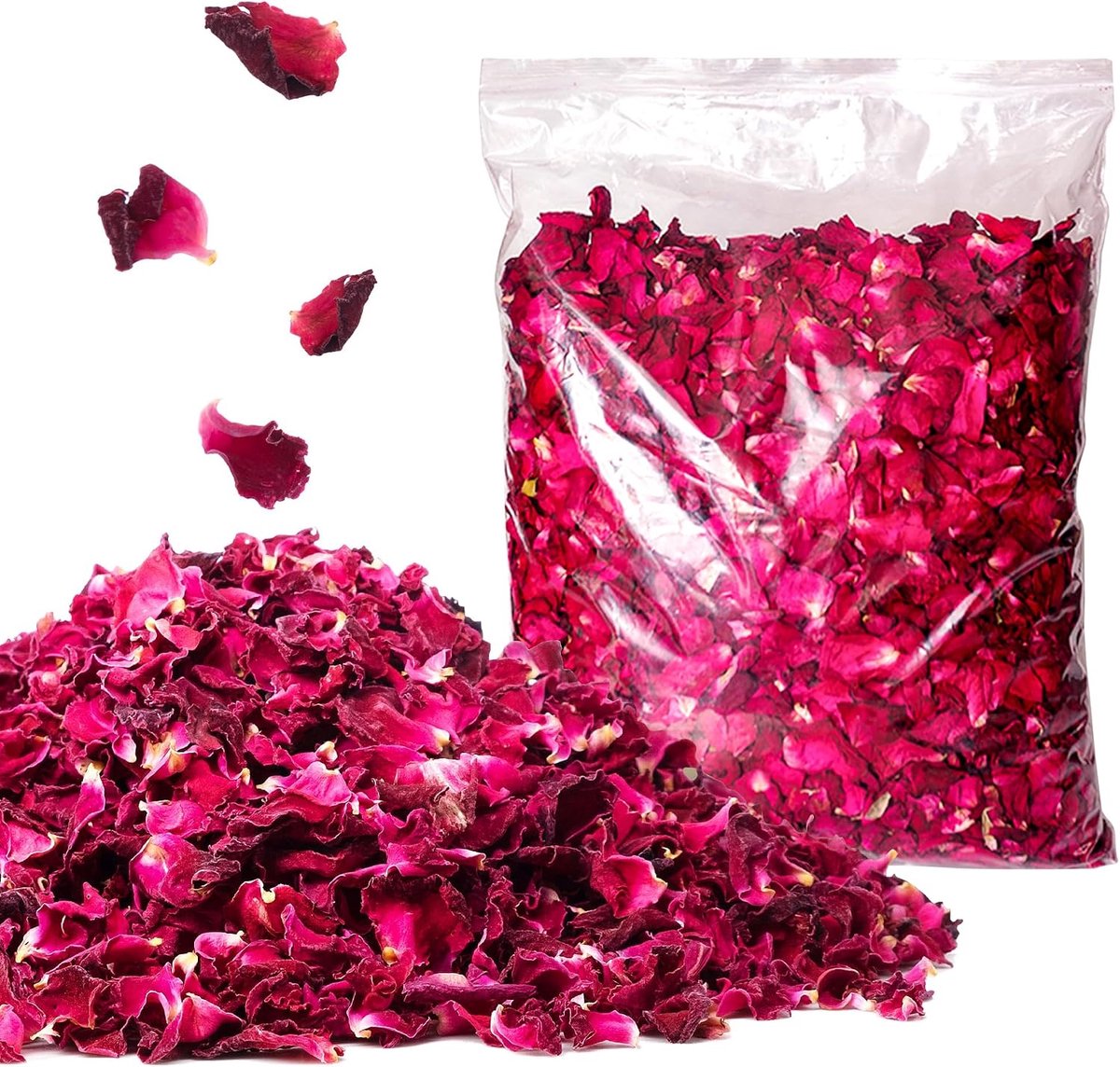 300g natuurlijke gedroogde rozenblaadjes - gooien van rode gedroogde rozenbloemen biologisch afbreekbaar - gedroogde rozenbloemen voor bad - spa - bruiloft feest decoratie