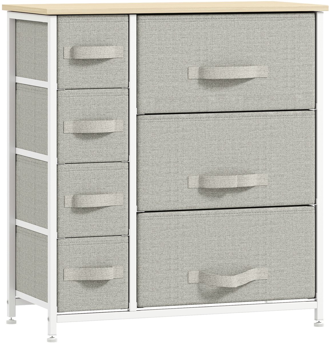 HOMCOM-Schubladenschrank-Stahl, Vliesstoff-B63,5 x T30 x H71 cm-Hellgrau