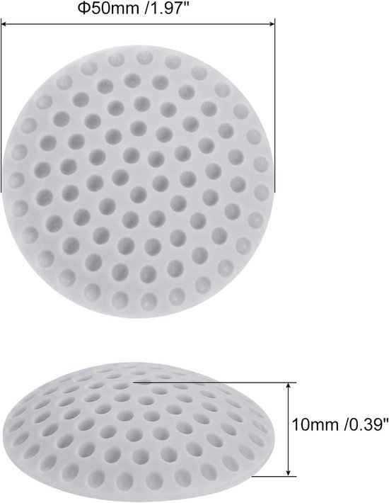 Set van 4 Zelfklevende Deurstoppen van 50 mm - Grijze PVC Deurstopper voor Wandbescherming in Kantoor en Thuis — afbeelding 5