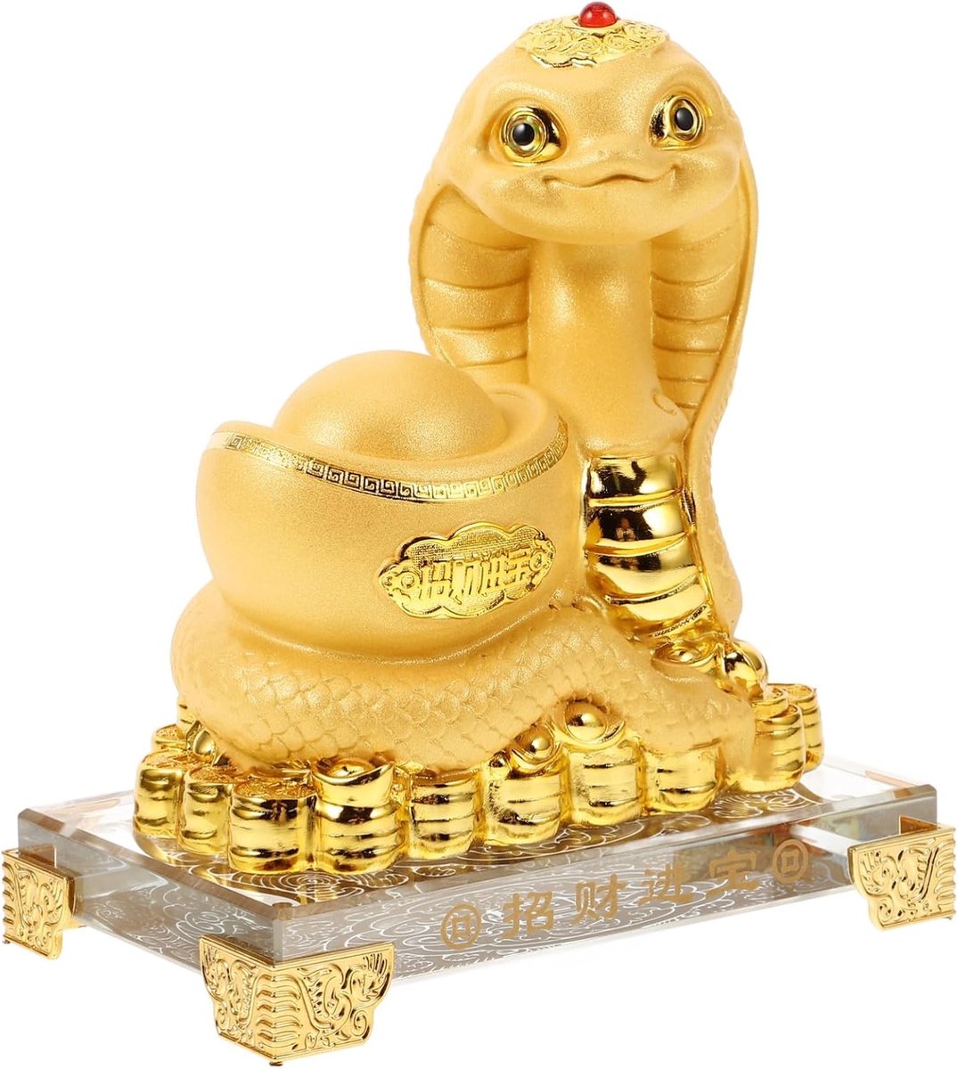 Chinese Miniatuur Slang Beeldje - Gouden Dierfiguur voor Feng Shui, Verzamelen en Rijkdom 2025