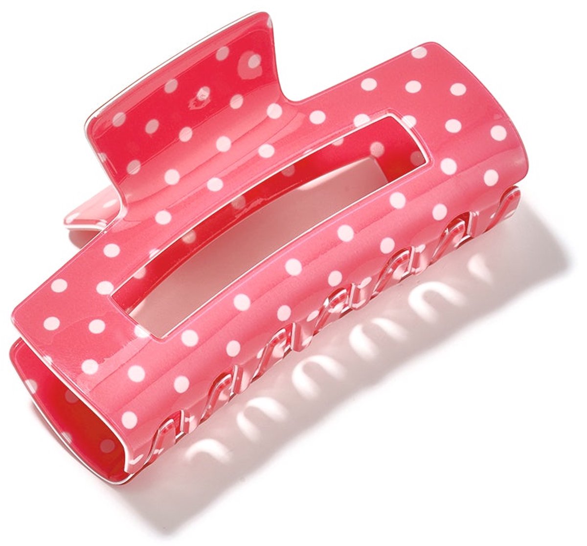 Haarclips met stippen, casual pvc-accessoires voor dagelijks gebruik - Rozerood