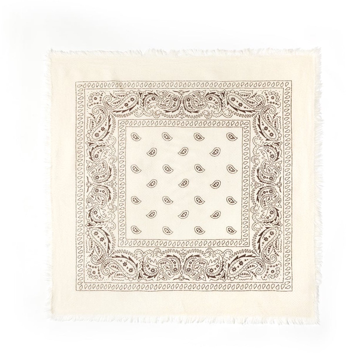 Wintersjaals met paisley-patroon, retro, acryl, dagelijkse accessoires - Gebroken wit